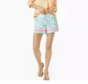 Lilly Pulitzer Katia Short 5" Size XXS Blue Pink White Caribbean Citrus New - Picture 1 of 7