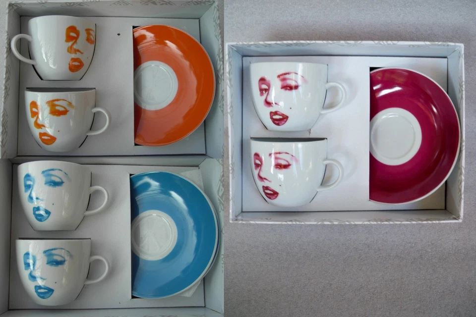 MAIUGUALI SET DUE TAZZE CAPPUCCINO MARILYN MONROE DA COLLEZIONE - Immagine 1 di 1