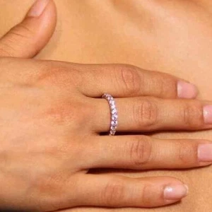 1.20CTW Stone Accent 14K White Gold 2.5mm Eternity Ring - Picture 1 of 6