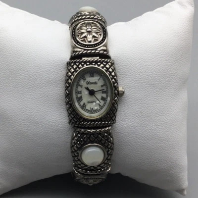 Xanadu 手表女式 19 毫米银色拖把表盘椭圆形白色驾驶室全新电池 6.5 — 第 1/4 张图片