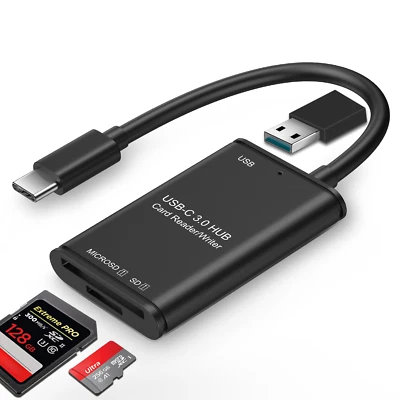 USB C to SD Card Reader Writer USB 3.0 OTG Adapter Micro SD Memory Card Reader - Image 1 of 4