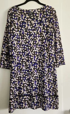 Vestido Diane von Furstenberg para Neiman Marcus 100 % seda talla 10 azul geométrico Foto 1 de 4