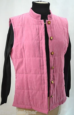 Peck & Peck Weekend micro Suede thin quilted pink Jacket Vest top button up 8 M - Image 1 of 4