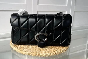 CP150 Coach Schultertasche schwarz Tabby 26 gesteppt Leder Outlet-Produkte neu mit Etikett - Bild 1 von 7