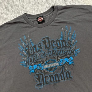 Harley Davidson Las Vegas Nevada Shirt 2XL Wings Tribal Gray  Biker - Picture 1 of 6