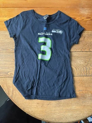 Camiseta deportiva para mujer Russell Wilson Seattle Seahawks grande azul majestuosa NFL Foto 1 de 2