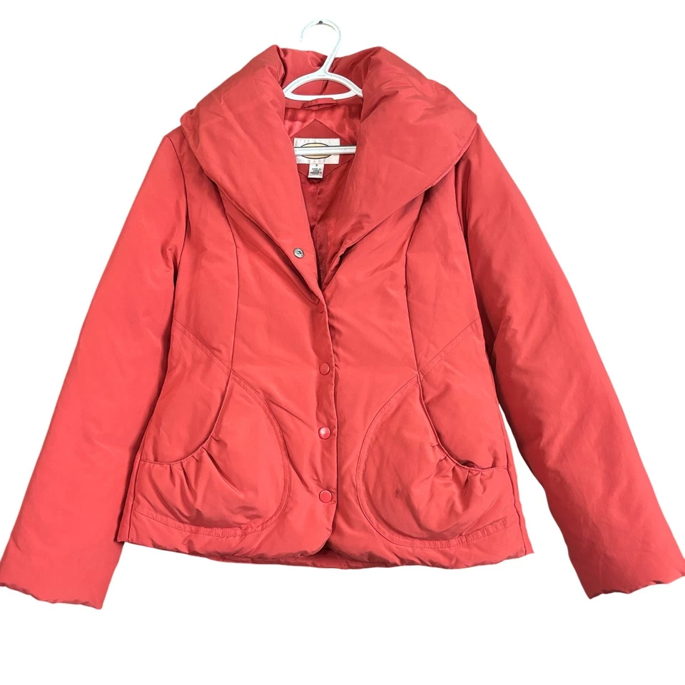 Talbots Mujer Talla Pequeña Relleno Aislamiento Chal Cuello Puffer Chaqueta Otoño Foto 1 de 4
