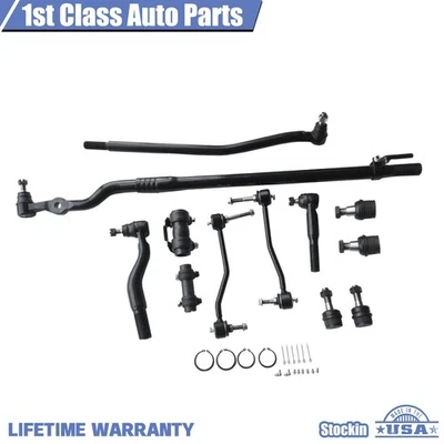 Barra estabilizadora de arrastre delantera de 12 piezas para 00-05 Ford F-250 SD 4x4 Foto 1 de 2