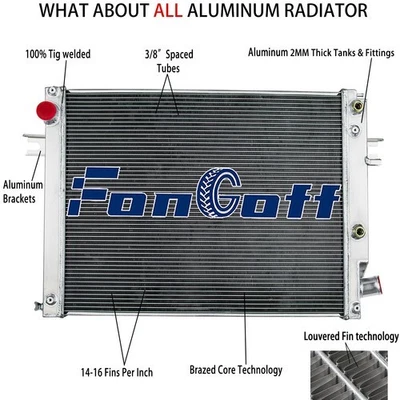 Aluminum 3 Rows Core Radiator Fit 2013-18 2017 Ram 2500 3500 4500 6.7L L6 Diesel - Image 1 of 4