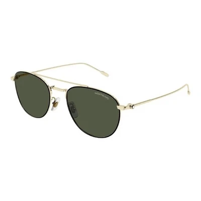 NEW  MONTBLANC SUNGLASSES GOLD GREEN AVIATOR MEN EYEWEAR MONTBLANC MB0211S 008 - Image 1 of 3