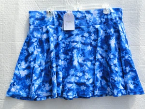 Modli Calypsa Plus Blue Tie Dye Flowy Swim Skort with Shorts Women's Size 1X NWT - Picture 1 of 13