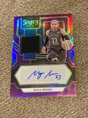 2024 Select WNBA Purple Prizm Relic Auto Maya Moore #AM-MM Lynx SP /99 - Image 1 of 3