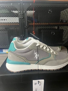 US Polo Assn. Casual Trainers Black Grey Size UK 8 8.5 EUR 42 - Picture 1 of 5