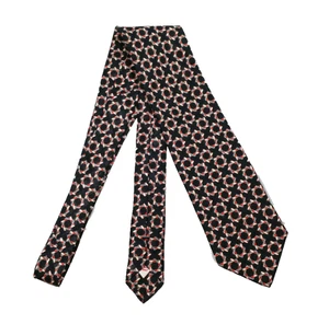 Brioni Men Tie Black Red White Multicolor Geometric Silk Hand Italy D050099 - Picture 1 of 11
