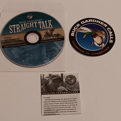 CD-ROM de audio Buck Gardner's Calls Straight Talk, pegatina y folleto, usado, probado Foto 1 de 4