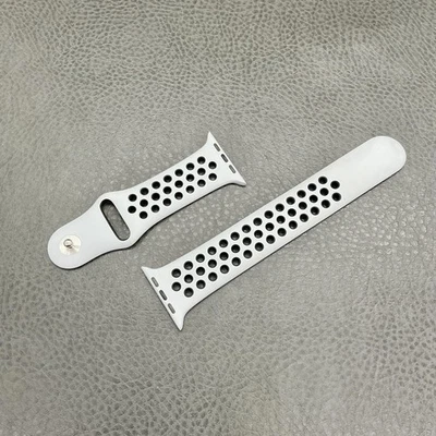 Apple Watch Nike Sport Band Gray Black Perforated Fluoroelastomer Pin-and-Tuck - Image 1 of 4