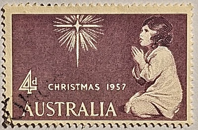 Australia 1957, sello usado "Navidad 1957", Scott-#307, ¡ENVÍO RÁPIDO! Foto 1 de 3