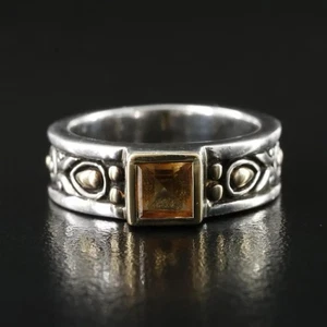 Sterling and 18K Yellow Gold Citrine Ring by John Hardy Size 6 - Picture 1 of 7