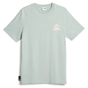 PUMA Swxp Worldwide Graphic Crew Neck Short Sleeve T-Shirt Mens Green Casual Top - Picture 1 of 3