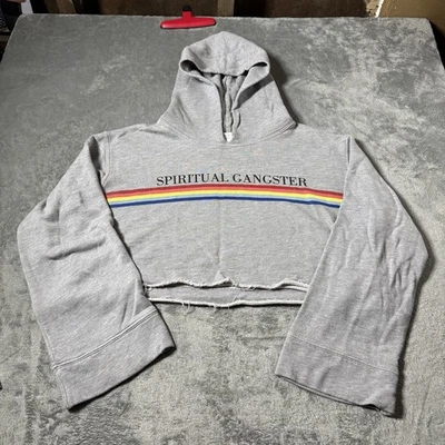 Spiritual Gangster Rainbow Dancin The Night Away Hoodie Size M Distressed - Image 1 of 4