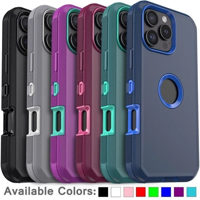 For iPhone 17 Air 16 15 Pro Max 14 13 12 11 SE2 Phone Case Heavy Duty Shockproof - Image 1 of 4