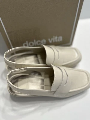 Мокасины Dolce Vita Nada плоские размер 6,5 слоновая кость гофрированная лакированная кожа новые в коробке - Изображение 1 из 4