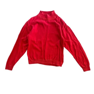 Suéter Pendleton Rojo Cuello Simulado Algodón Mujer Pequeño Pequeño Foto 1 de 4