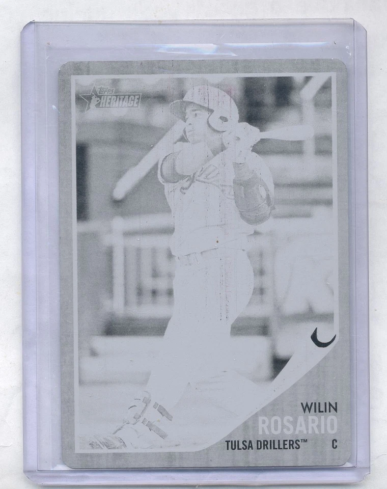 2011 Topps Heritage Wilin Rosario Black Printing Plate..Only one in World 1/1 - Image 1 of 1