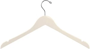 Wood Standard Hangers 50 Ivory Wooden Dress Shirt Top Clothes Clothing 17" - Picture 1 of 2