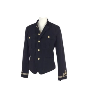 VTG Lizwear Blazer Black 100% Cotton Band Inspired Velvet and Gold Trim 8 - Picture 1 of 7