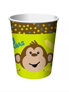 Monkeyin' Around party supplies monkey theme paper cups 9oz-8ct. - Picture 1 of 1