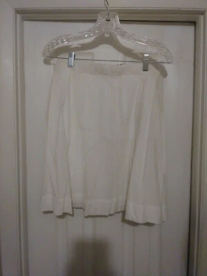 Ann Taylor Loft Women's White Cotton Diamond Dot Lined Slit Zip-Up Skirt Size 8 - Image 1 of 4