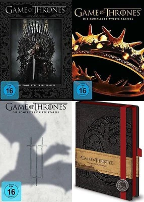 GAME OF THRONES Staffel Season 1 2 3 NOTIZBUCH 15 DVD COLLECTION Geschenk Set - Bild 1 von 2