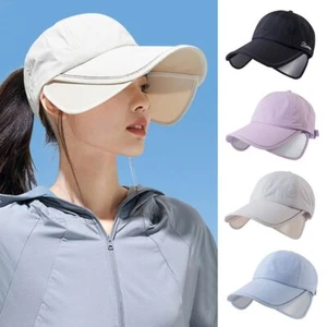 Breathable Baseball Cap Wide Brim Beach Hat Summer Sun Hat Camping - Picture 1 of 19