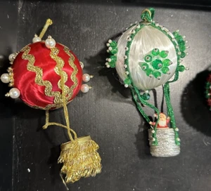 Vintage beaded sequin Christmas ornaments lot Of 5 - Unique Holiday handmade - Picture 1 of 19