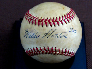 WILLIE HORTON SEATTLE MARINERS TIGERS SIGNED AUTO 300TH HR GAME OAL BASEBALL JSA