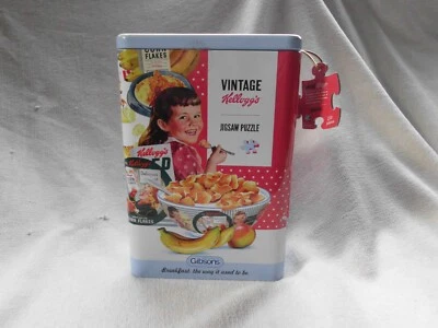 GIBSONS JIGSAW PUZZLE TIN VINTAGE KELLOGG'S CEREAL 250 PIECES *SEALED* - Image 1 of 4