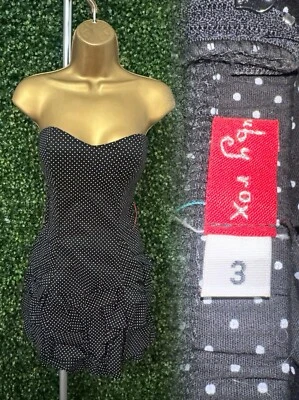 RUBY ROX BLACK DRESS WITH SMALL POLKA DOTS PATTERN SIZE 3 - Image 1 of 4