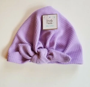 Simply Petals Baby Girls Lilac Turban Hat, Cap Knot Stretchy Headwrap New - Picture 1 of 4