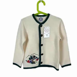 Oktoberfest Cardigan Sweater St. Peter Trachten Vintage Girl's Cream Sz 6 New - Picture 1 of 9