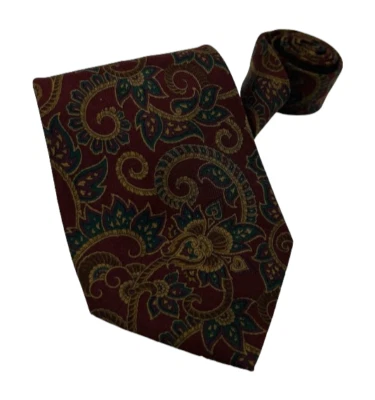 Corbata Coach Granate De Colección con Estampado Floral Dorado y Esmeralda Para Hombre 3.75" W 59" L Foto 1 de 4