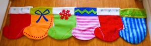 Christmas Stocking Mantel Scarf Cover for Fireplace Fabric Cute Nice Condition - Picture 1 of 4