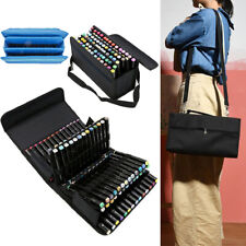 80-Slot Marker Pen Storage Case Portable Carrying Bag Holder Pen Organiser Art