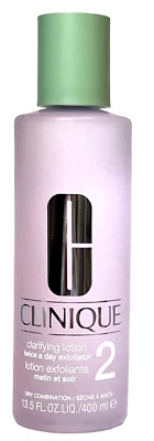 Clinique Loción Clarificante #2 Exfoliante Dos Veces al Día Seco/Peine Botella 13,5 fl oz Foto 1 de 4