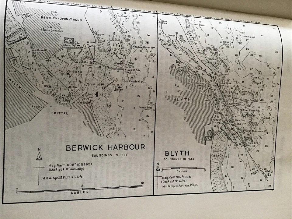 VINTAGE SEA CHART / NAUTICAL MAP 1961 - Blyth And Berwick    - To Frame? - Image 1 of 1