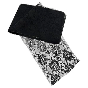 Vintage Black Lace Trim 100% Nylon 7.5”W Floral Design 27.5 Yards Entire Bolt - Picture 1 of 2