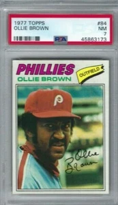 Tarjeta de béisbol 1977 Topps #84 Ollie Brown, Philadelphia Phillies clasificación PSA 7 - Imagen 1 de 1