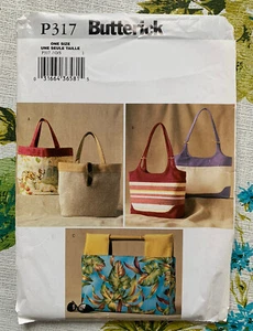 Butterick P317 Sewing Pattern Handbags Shoulder Purse Pattern Uncut Preowned - Picture 1 of 3