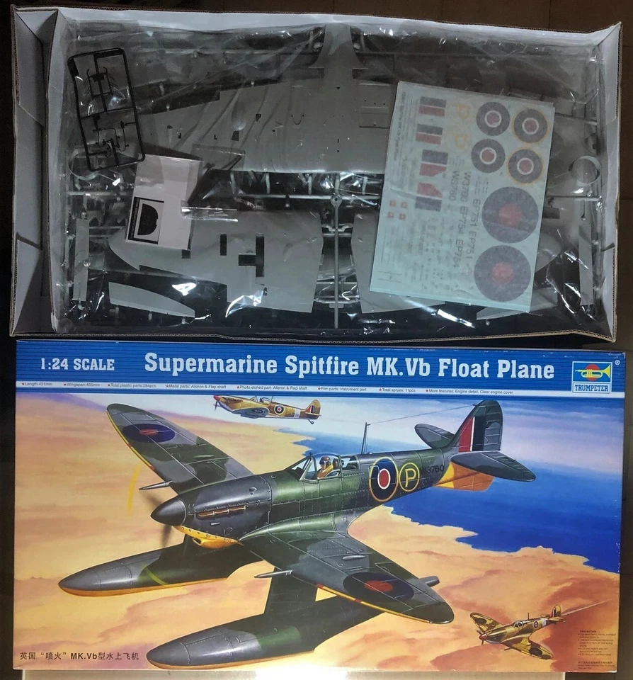 TRUMPETER 02404 - SUPERMARINE SPITFIRE Mk.VB FLOAT PLANE - 1/24 PLASTIC KIT - Immagine 1 di 1