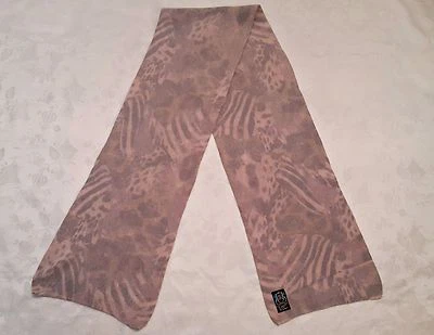 ALEMANIA CODELLO ANIMAL PRINT CEBRA TEJIDO ROSA GRIS ANGORA MEZCLA BUFANDA LARGA Foto 1 de 3